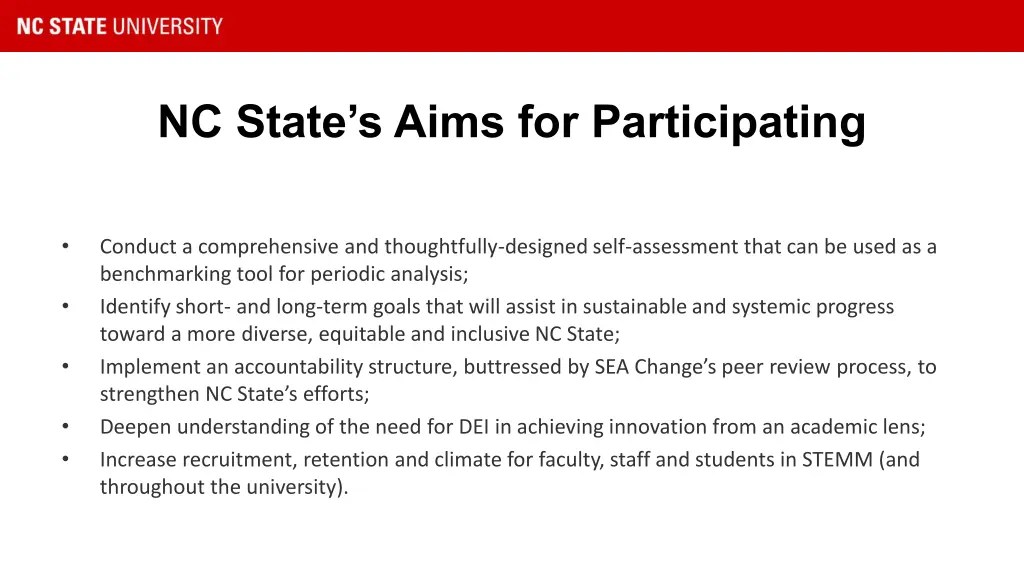 nc state s aims for participating