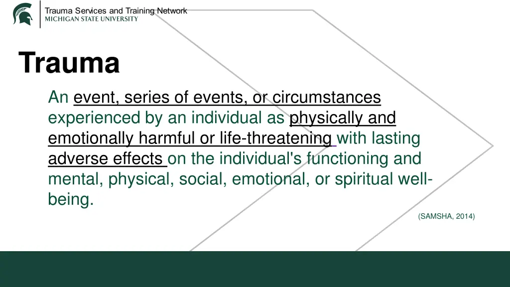 trauma an event series of events or circumstances