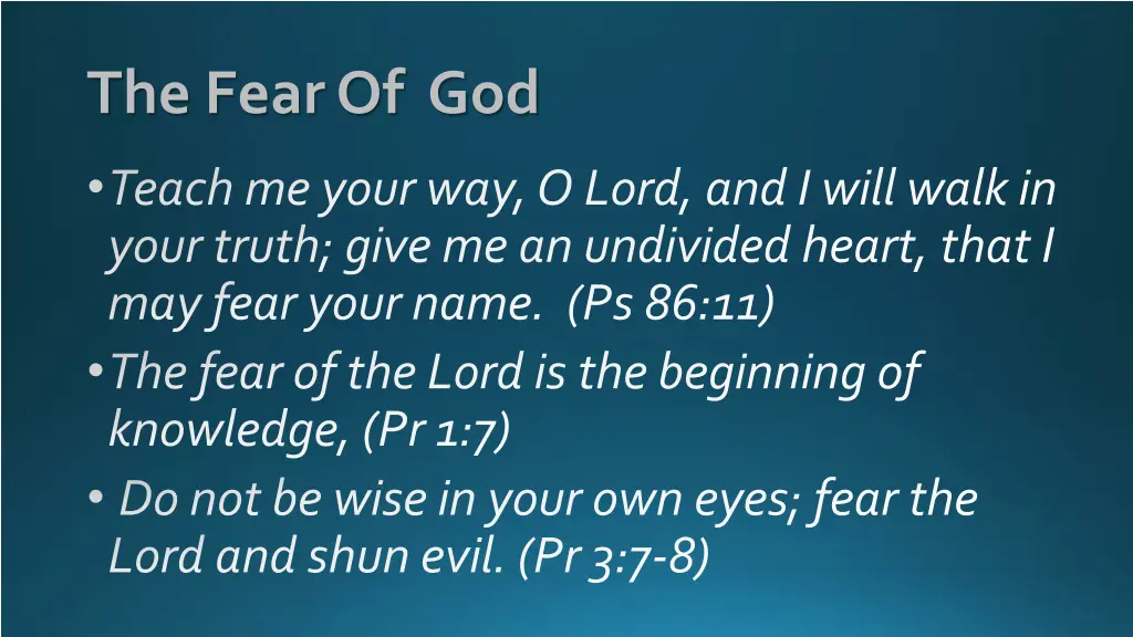 the fear of god