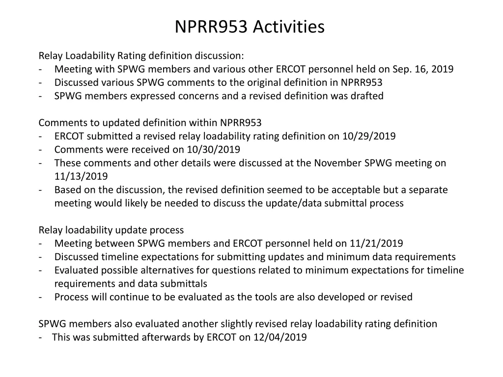 nprr953 activities