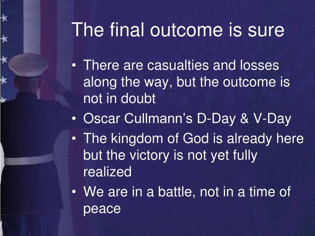 the final outcome is sure