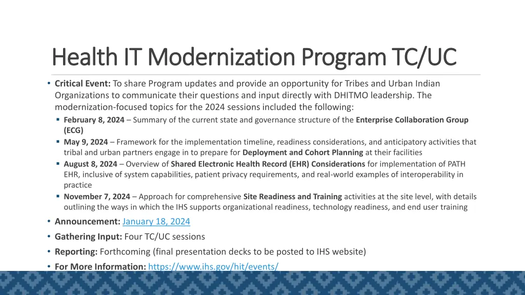 health it modernization program tc uc health