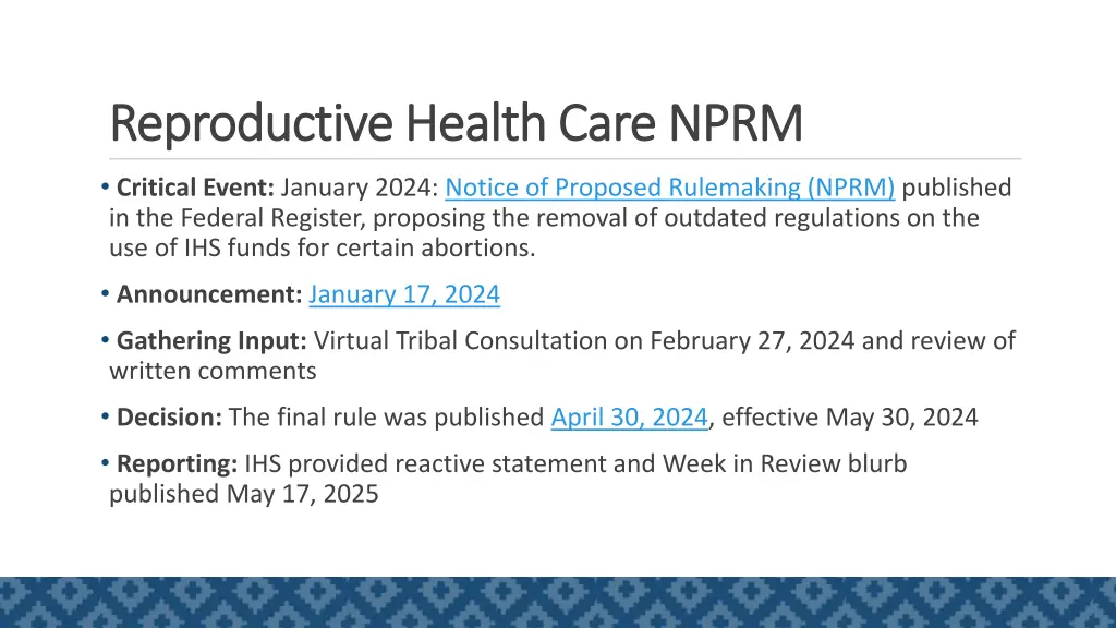reproductive health care nprm reproductive health