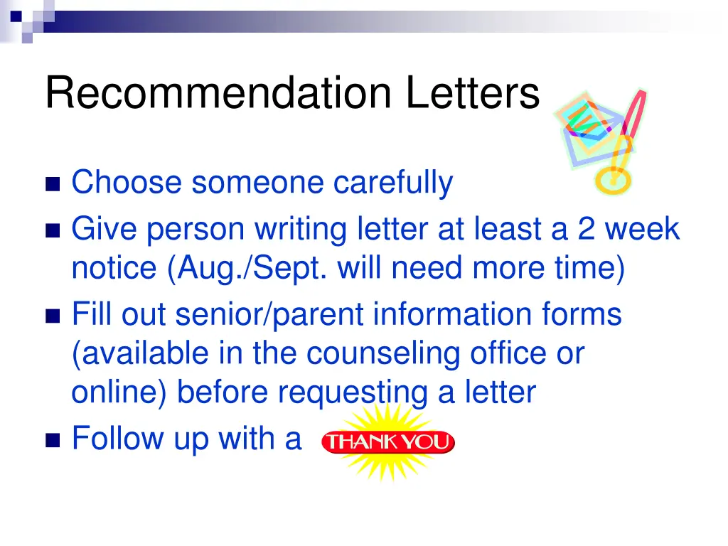 recommendation letters