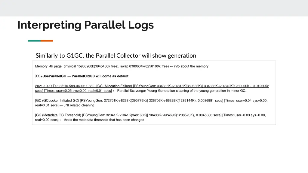 interpreting parallel logs