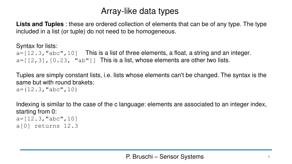 array like data types