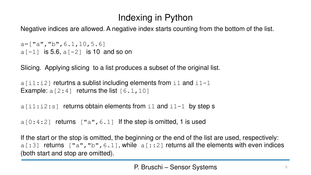 indexing in python