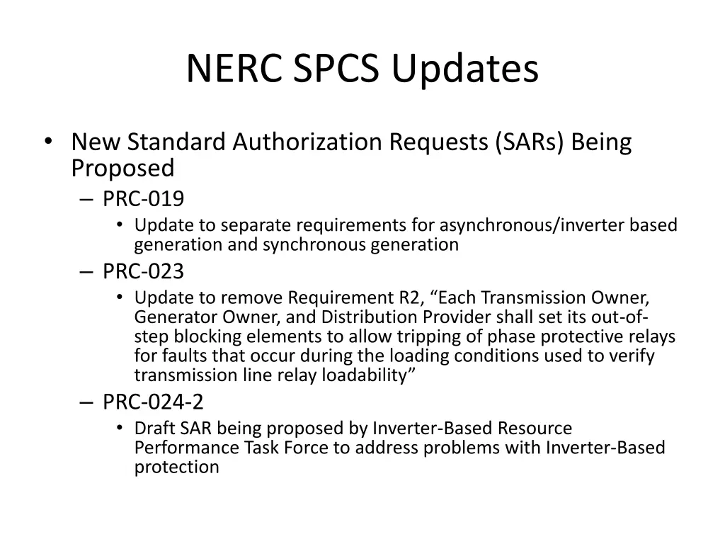 nerc spcs updates 1