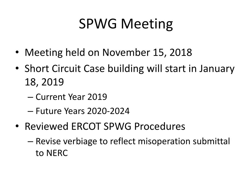 spwg meeting