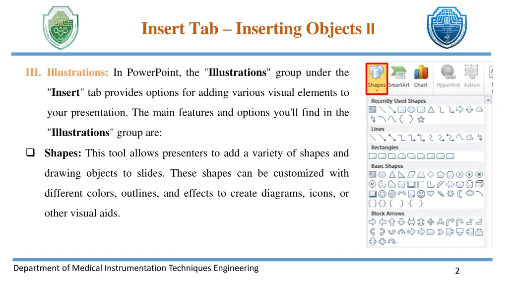 insert tab inserting objects ii