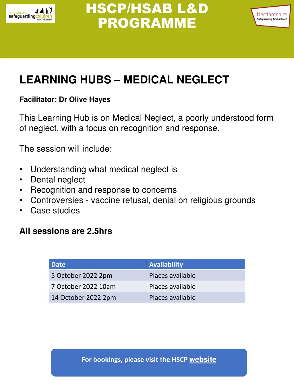hscp hsab l d programme 21
