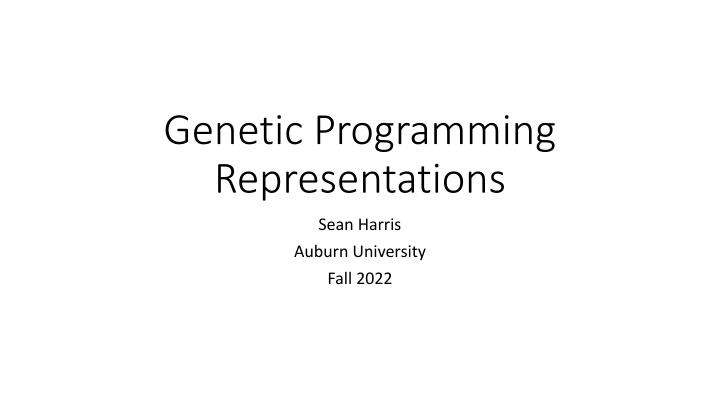 genetic programming representations