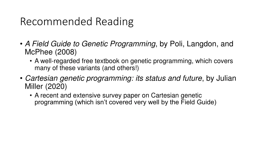 recommended reading