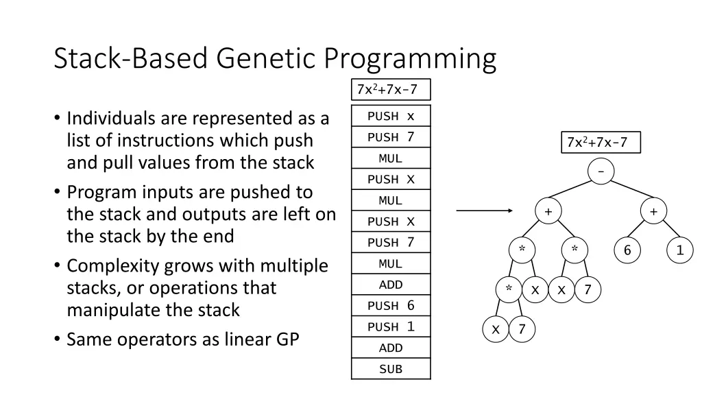 stack based genetic programming