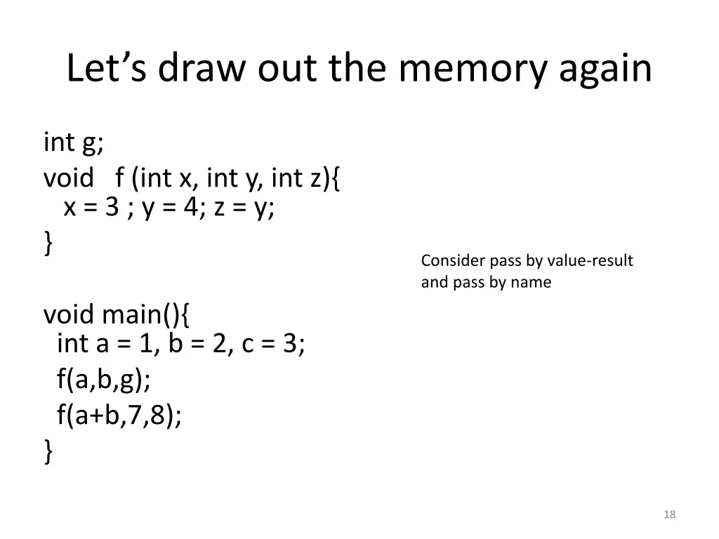 let s draw out the memory again