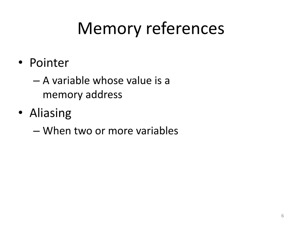 memory references