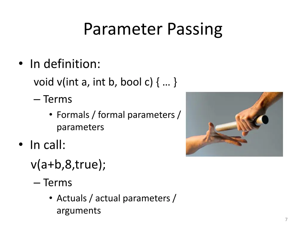 parameter passing