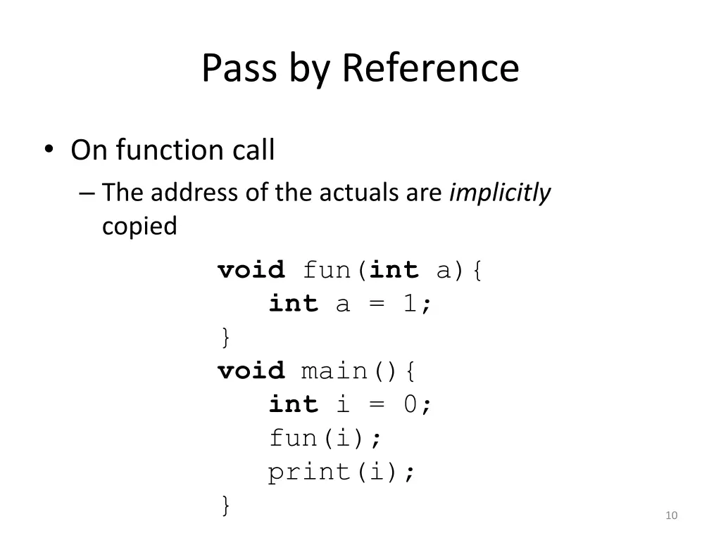 pass by reference