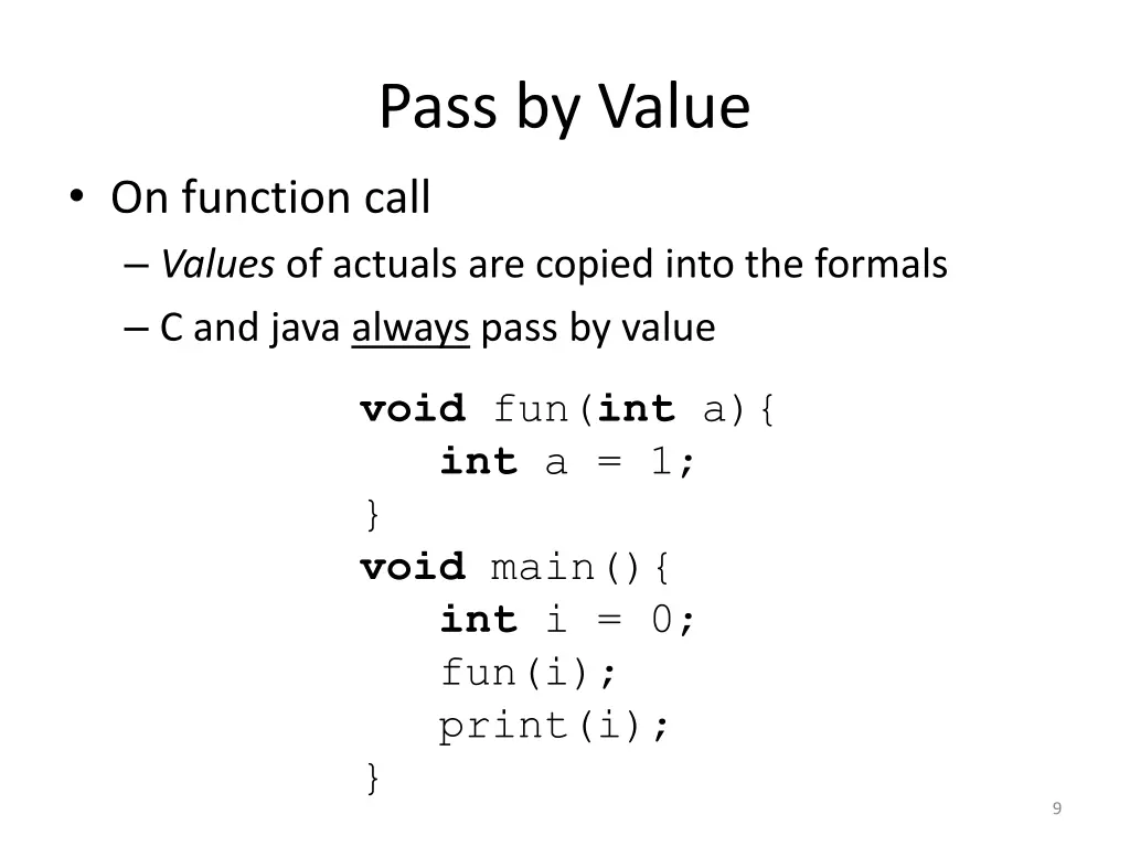pass by value