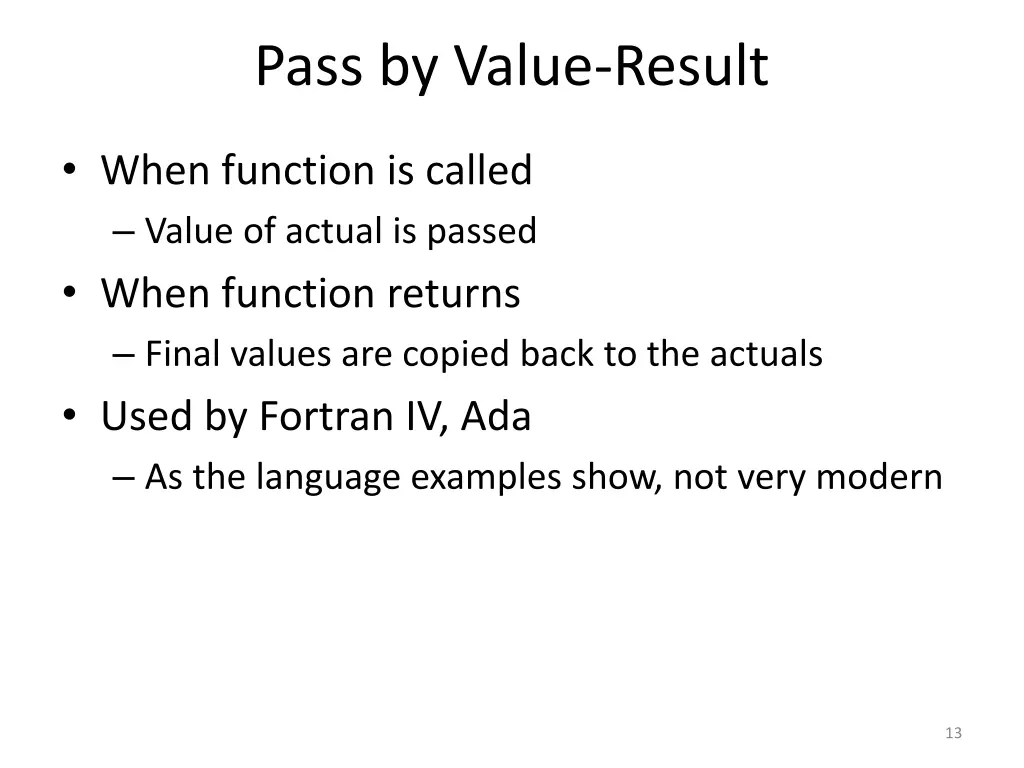 pass by value result