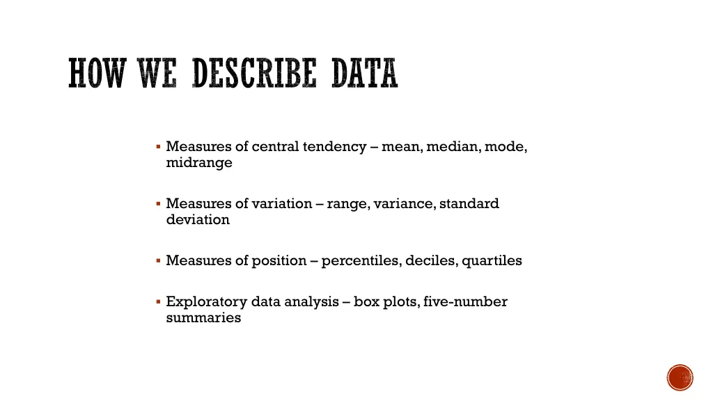 how we describe data 1