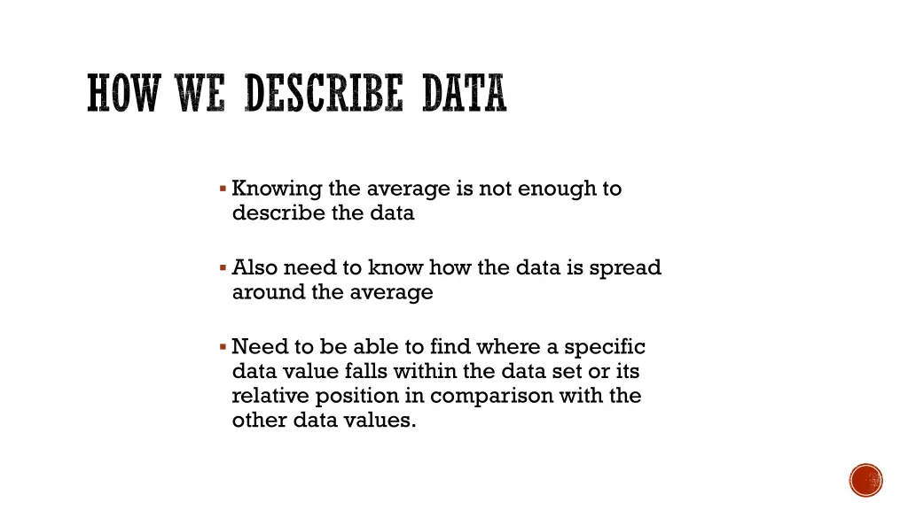 how we describe data