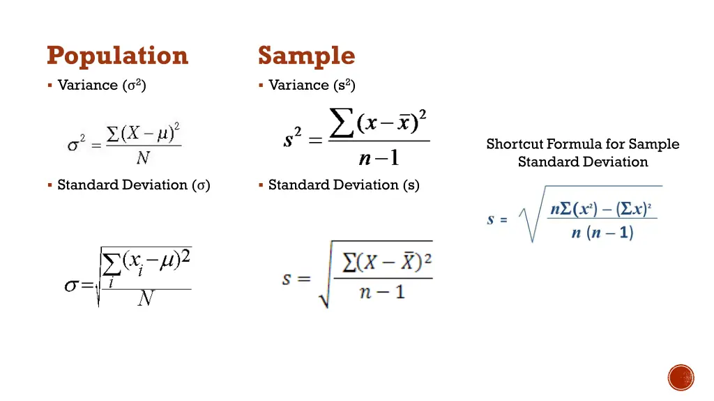 population variance 2