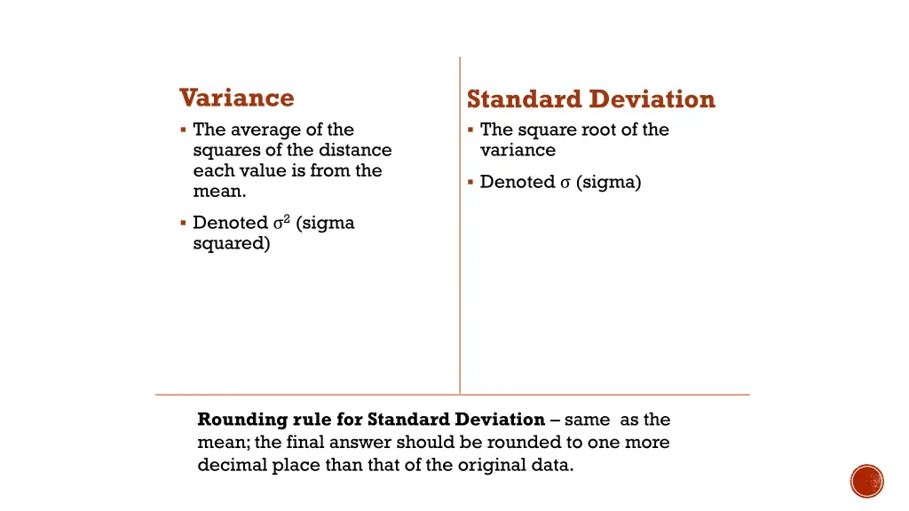 variance the average of the squares