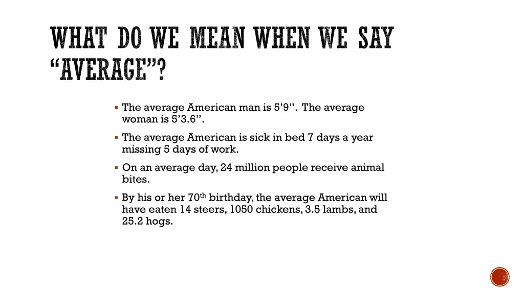 what do we mean when we say average