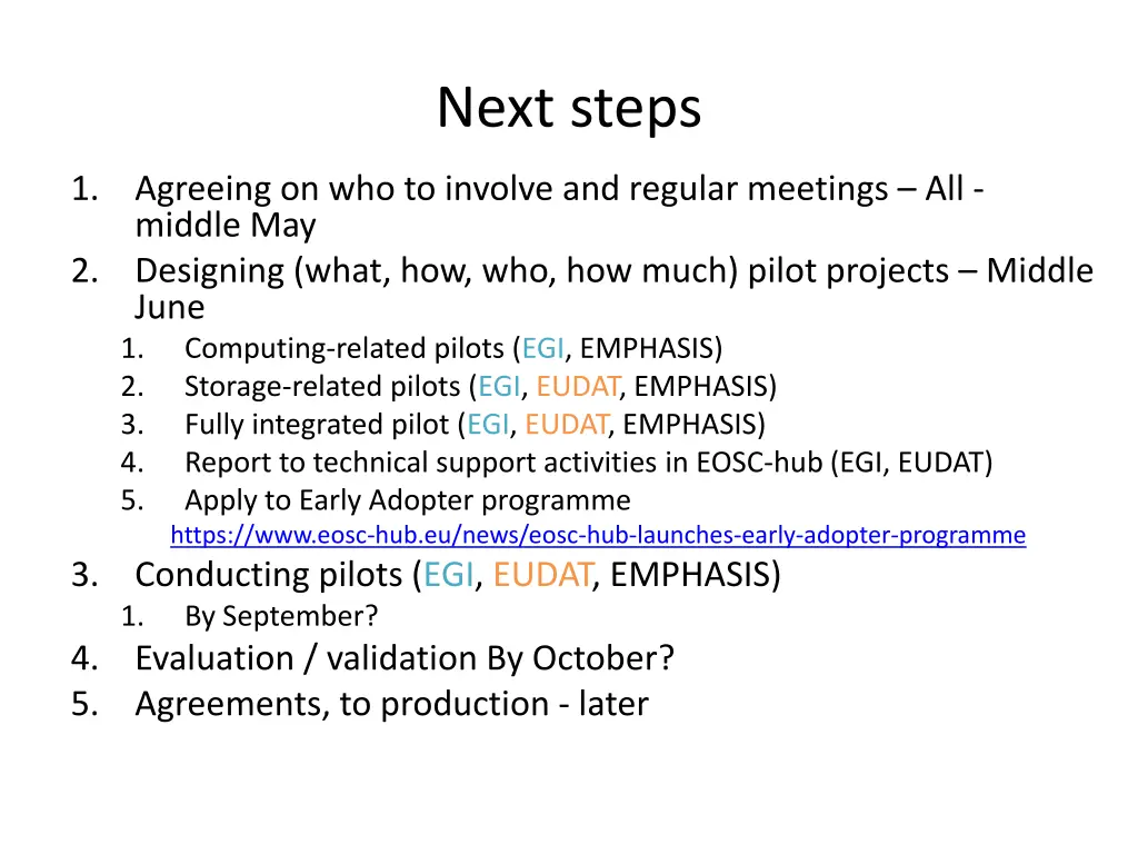 next steps