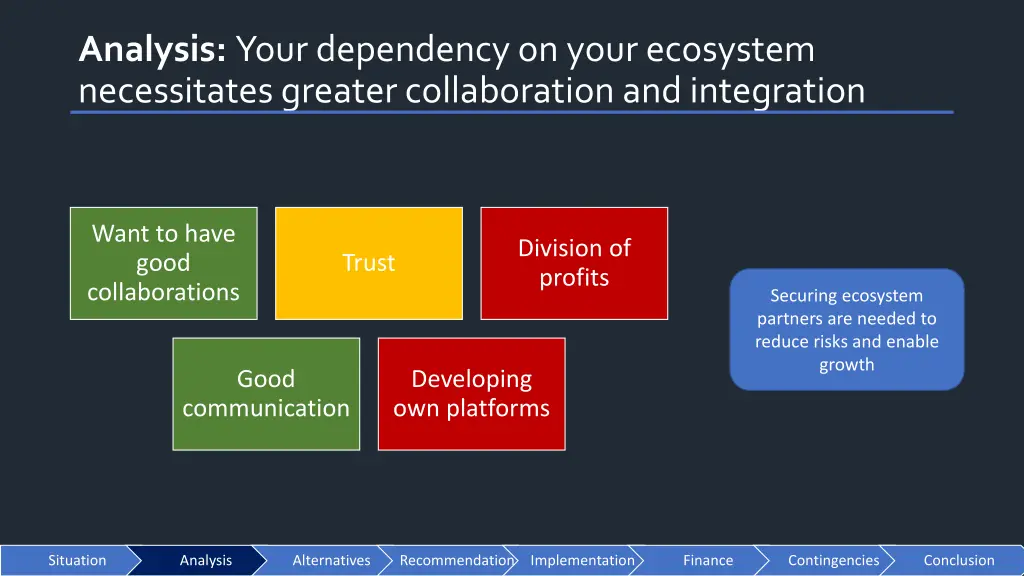 analysis your dependencyon your ecosystem