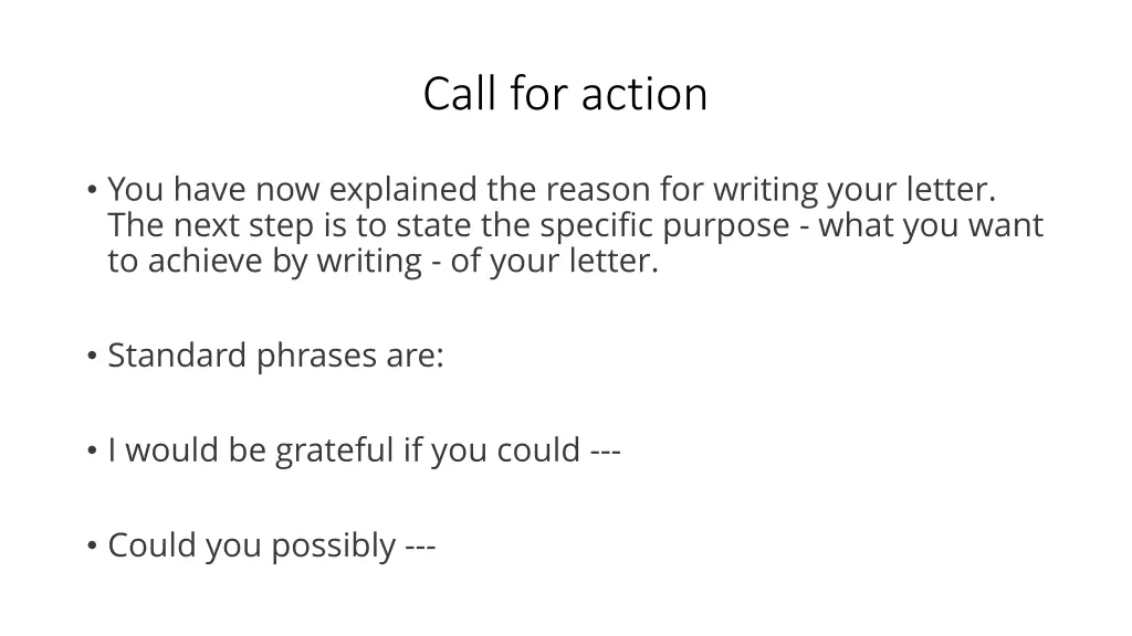 call for action