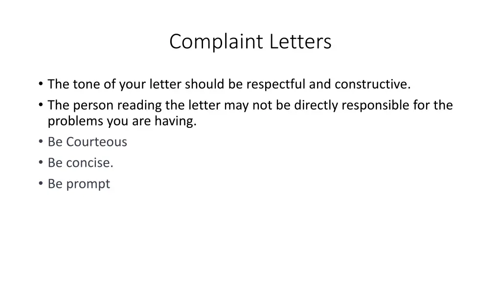complaint letters