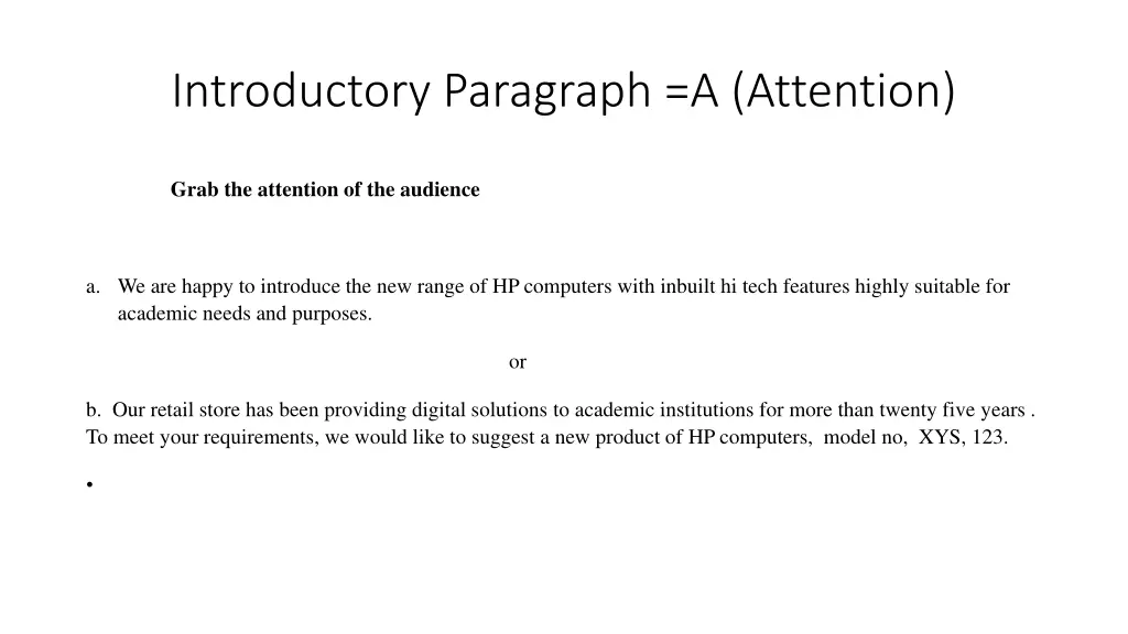 introductory paragraph a attention