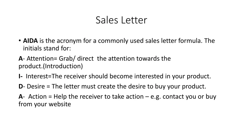 sales letter