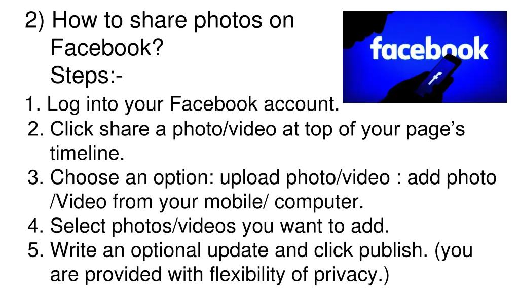 2 how to share photos on facebook steps