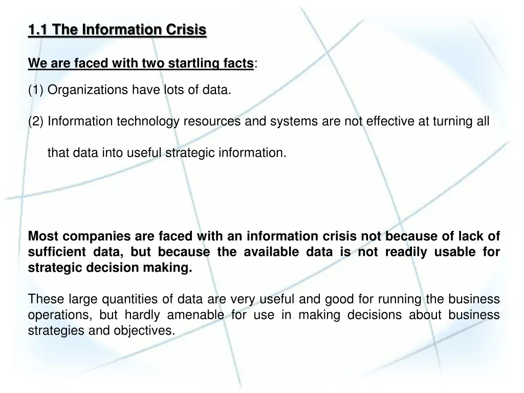 1 1 the information crisis