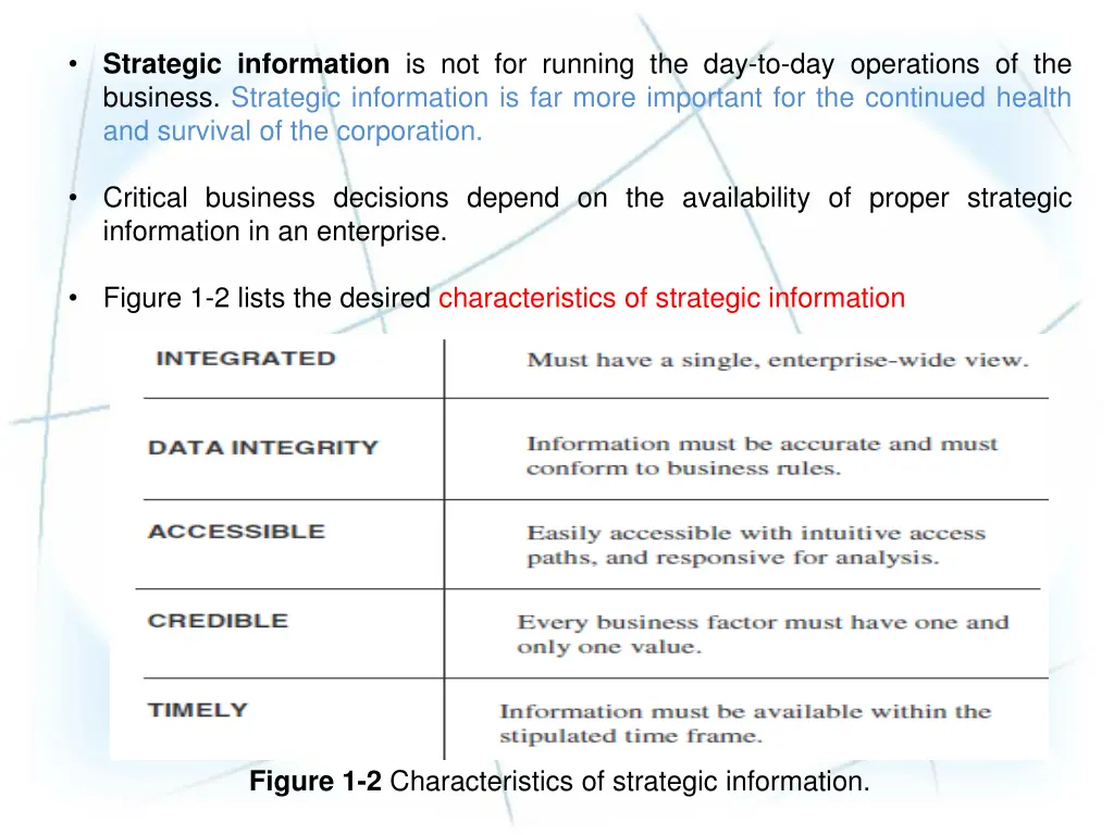 strategic information is not for running