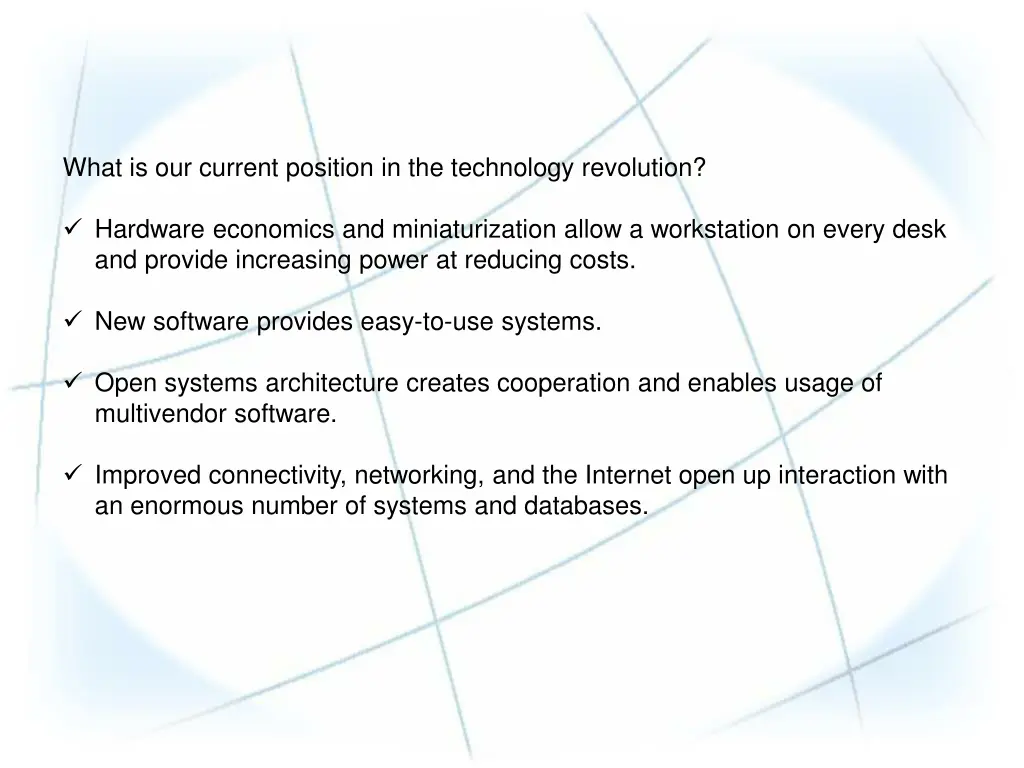 what is our current position in the technology