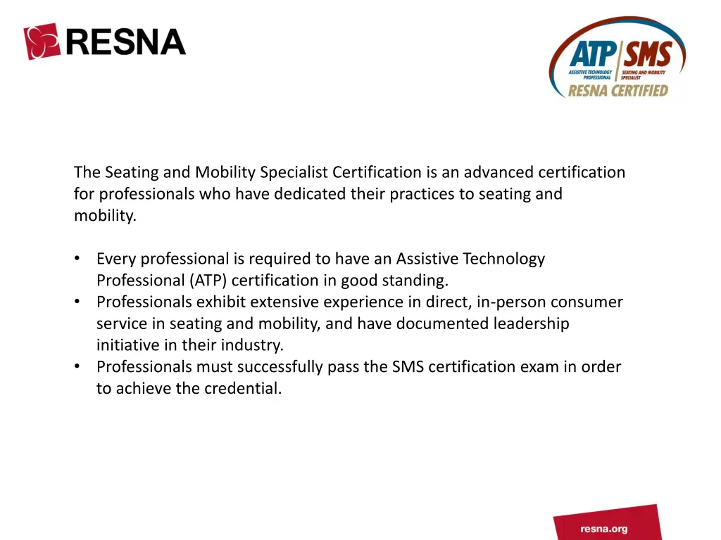the seating and mobility specialist certification