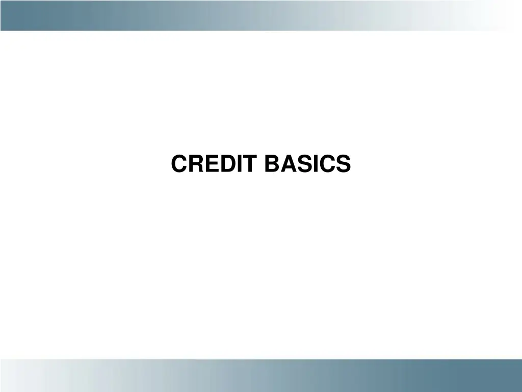 credit basics