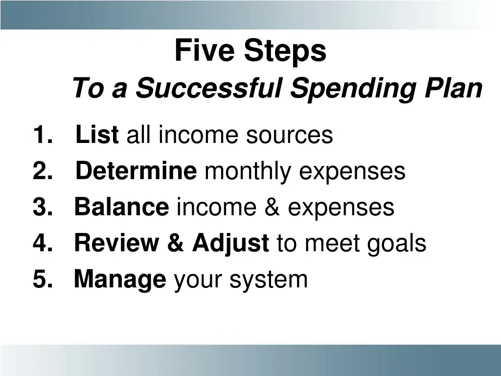 five steps