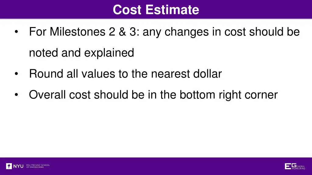 cost estimate 1