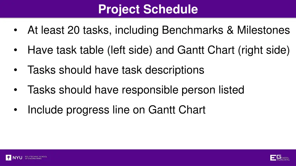 project schedule