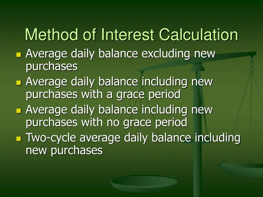 method of interest calculation average daily