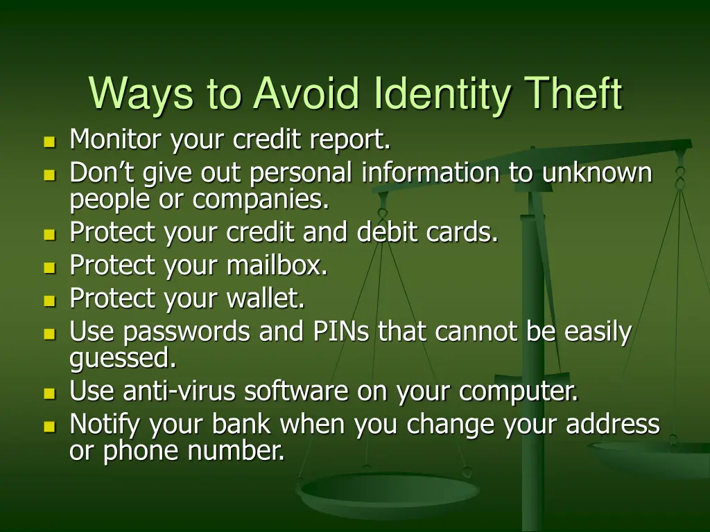 ways to avoid identity theft monitor your credit