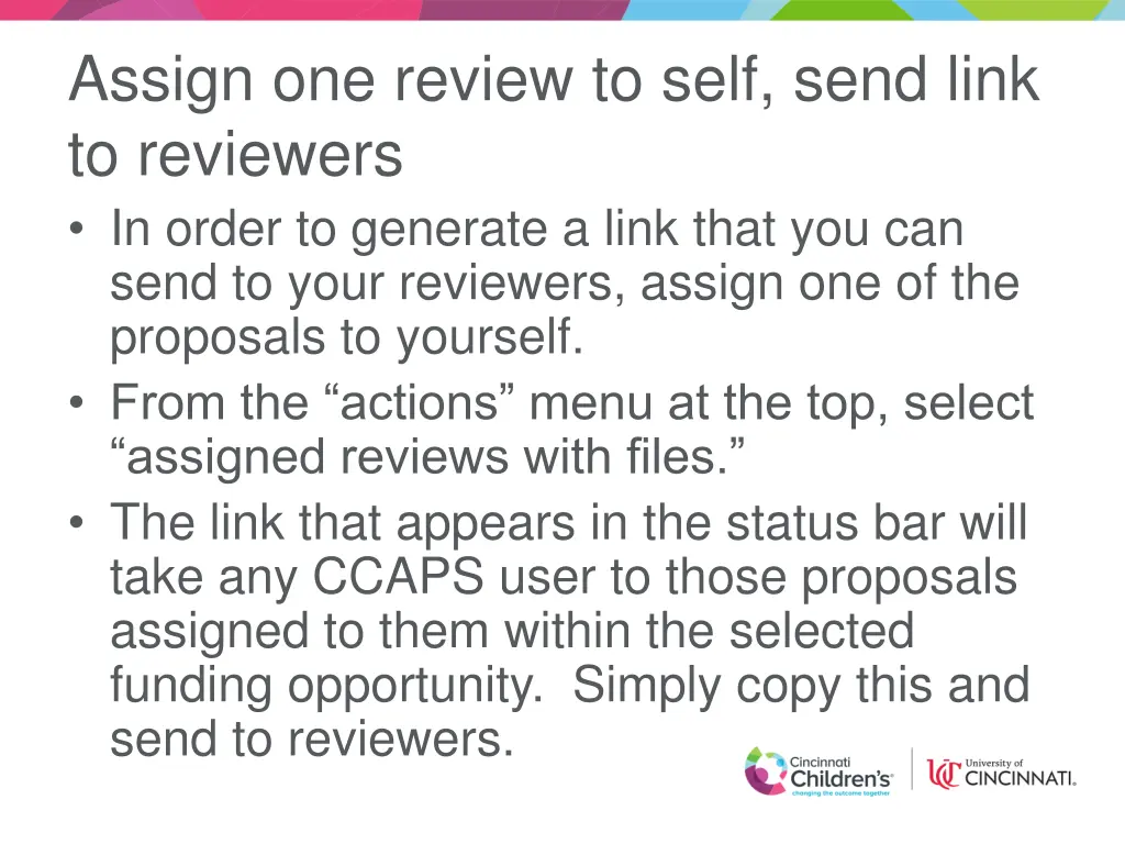 assign one review to self send link to reviewers