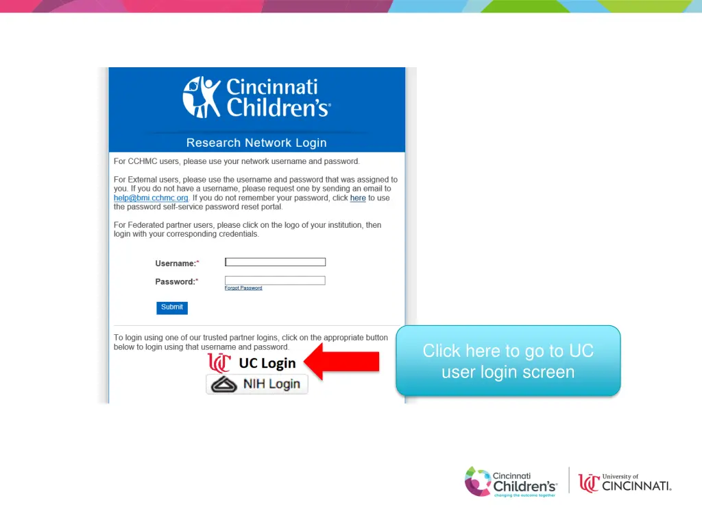click here to go to uc user login screen