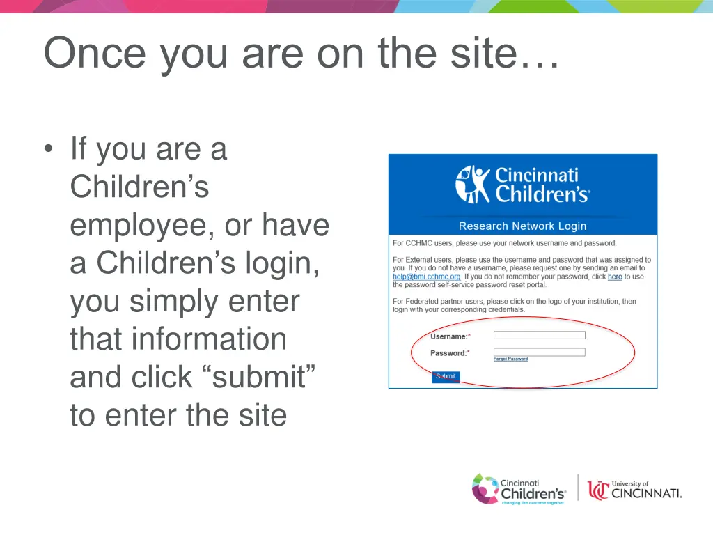 once you are on the site