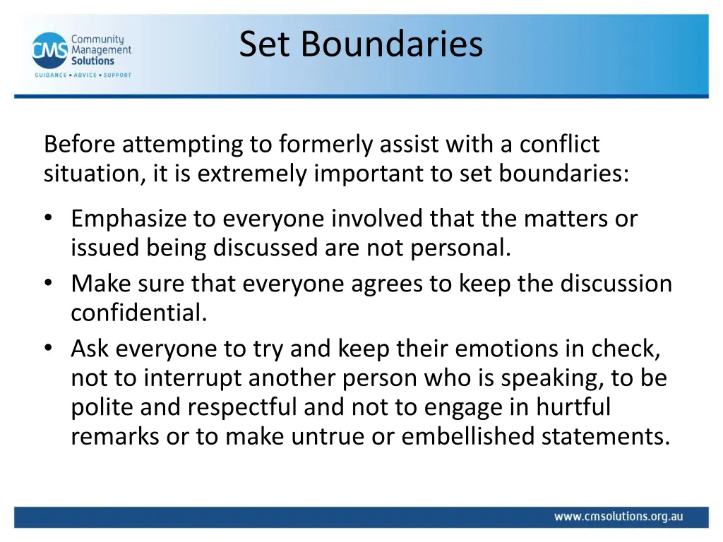 set boundaries